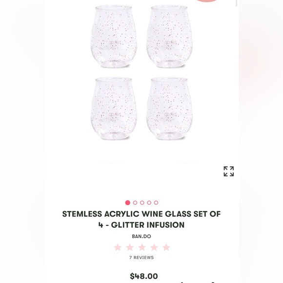 4pc acrylic, glitter, stemless, wine, glasses - Picture 3 of 7